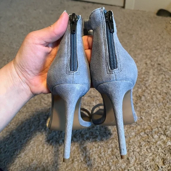 Steve Madden Blue Suede Braided Strap Heels – Ankle Strap Sandals - Picture 7 of 9